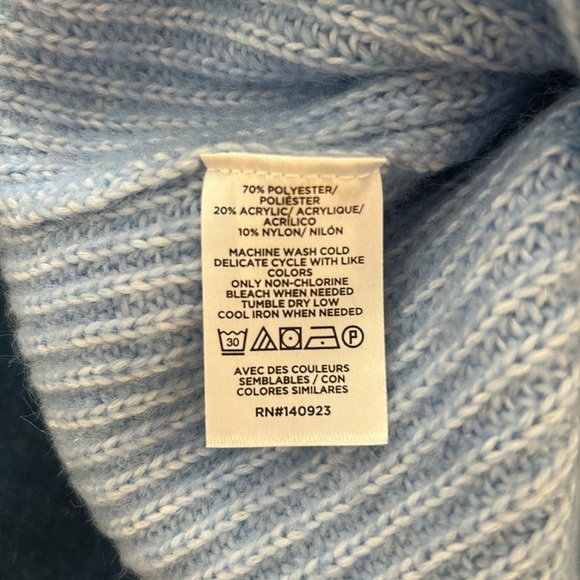 Blue Ribbed Knit Sweater - Picture 4 of 4